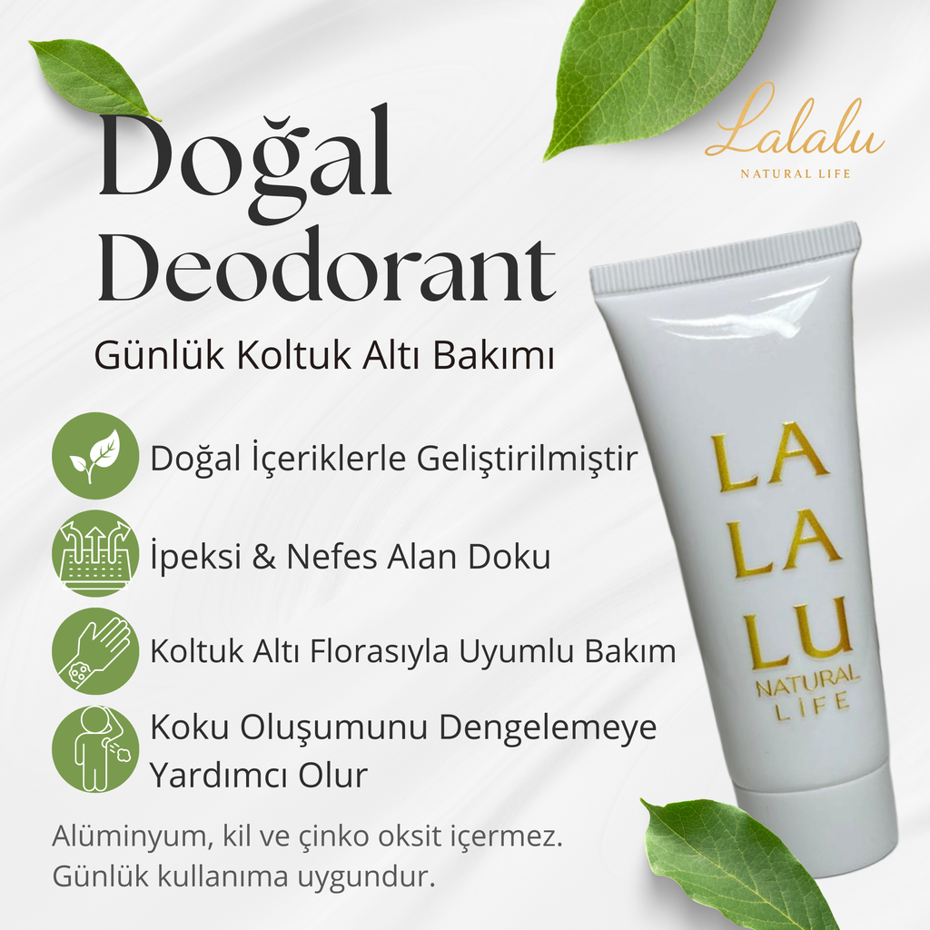 LALALU Doğal Deodorant Pudra | Alüminyumsuz Lekesiz Koltuk Altı Bakımı Deodorantı