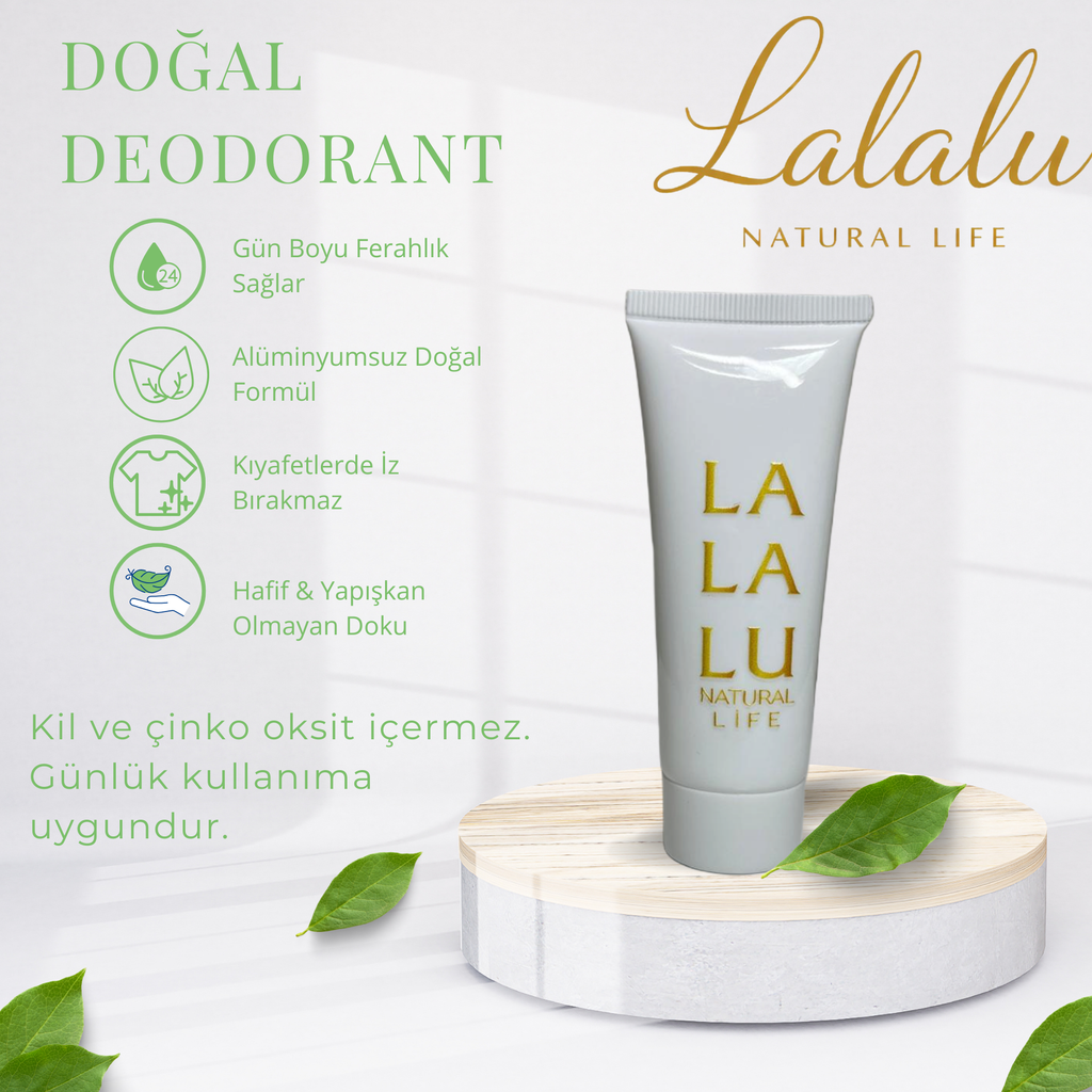 LALALU Doğal Deodorant Pudra | Alüminyumsuz Lekesiz Koltuk Altı Bakımı Deodorantı
