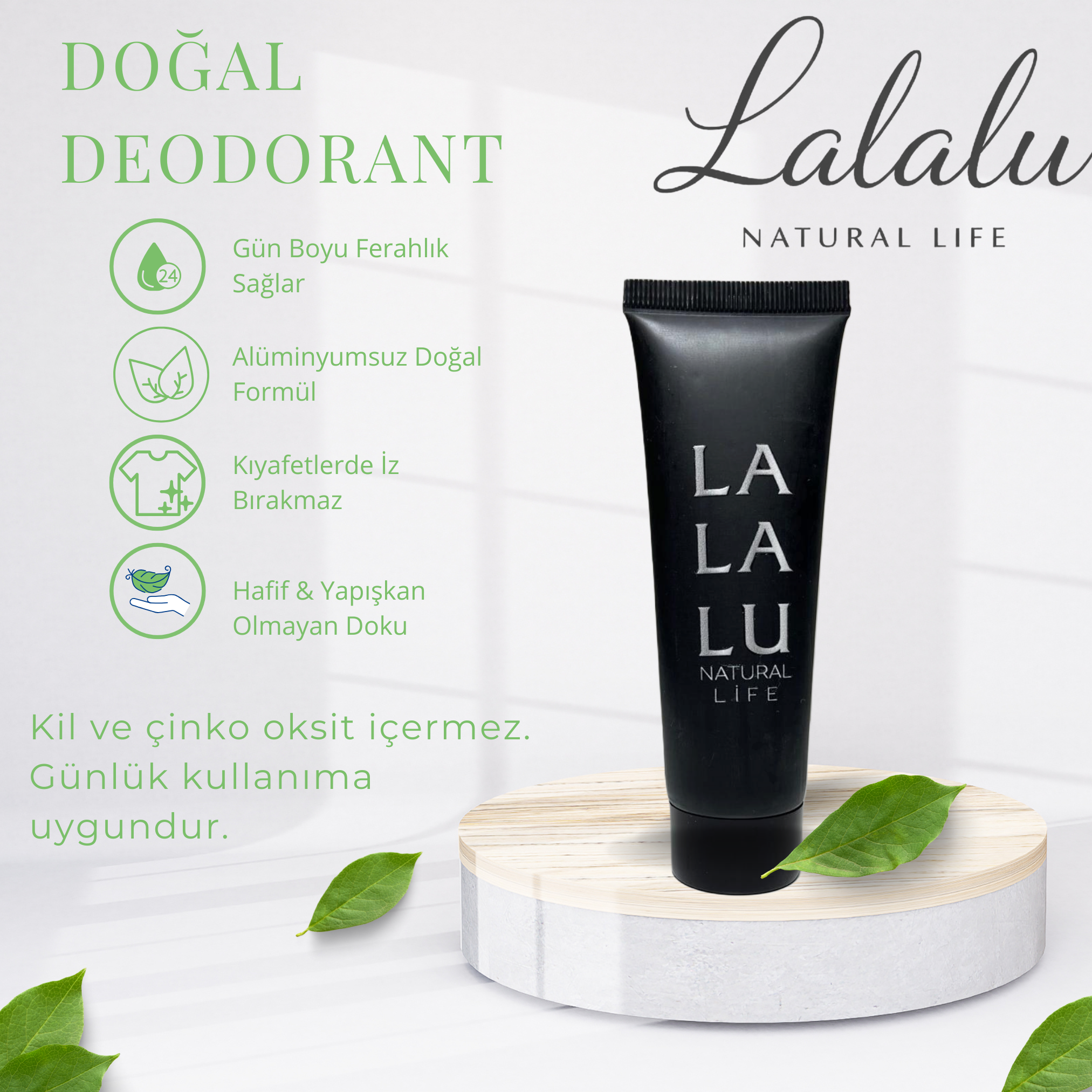 LALALU Doğal Deodorant Okyanus | Alüminyumsuz Lekesiz Koltuk Altı Bakımı Deodorantı